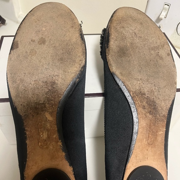 Coach Black Satin Angelika Flats size 8M - Picture 2 of 5